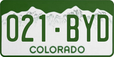 CO license plate 021BYD