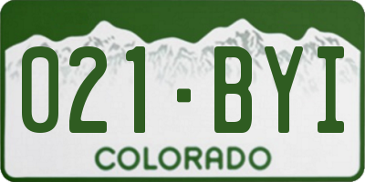 CO license plate 021BYI