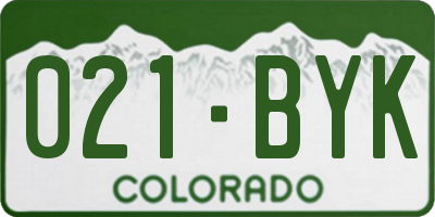 CO license plate 021BYK