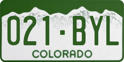 CO license plate 021BYL