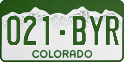 CO license plate 021BYR
