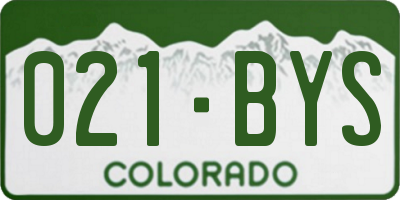 CO license plate 021BYS