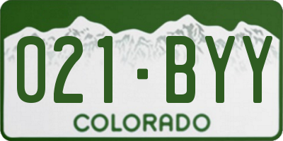 CO license plate 021BYY
