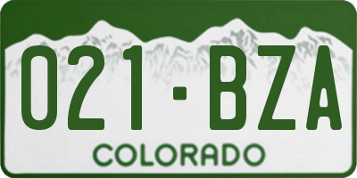 CO license plate 021BZA