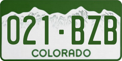 CO license plate 021BZB