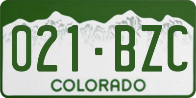 CO license plate 021BZC