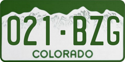 CO license plate 021BZG