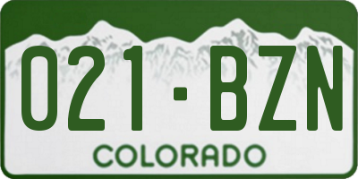CO license plate 021BZN