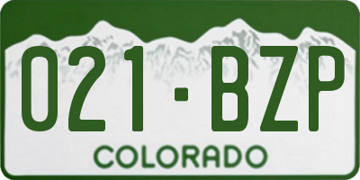 CO license plate 021BZP