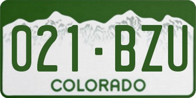 CO license plate 021BZU