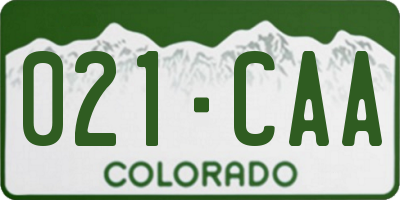 CO license plate 021CAA