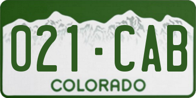 CO license plate 021CAB