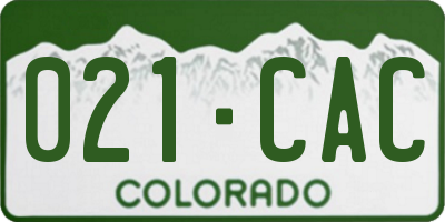 CO license plate 021CAC