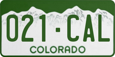 CO license plate 021CAL