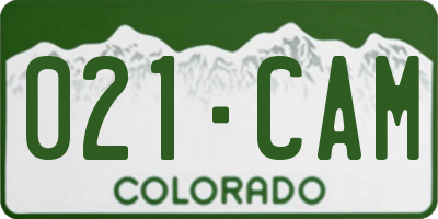 CO license plate 021CAM