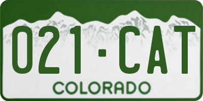 CO license plate 021CAT