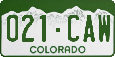 CO license plate 021CAW