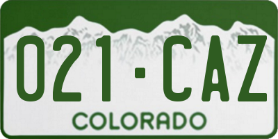 CO license plate 021CAZ