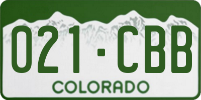 CO license plate 021CBB