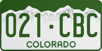 CO license plate 021CBC