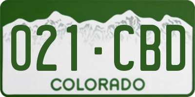 CO license plate 021CBD