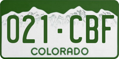CO license plate 021CBF