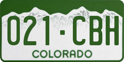 CO license plate 021CBH