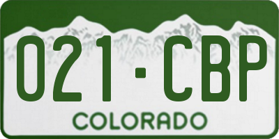 CO license plate 021CBP