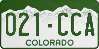 CO license plate 021CCA