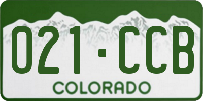 CO license plate 021CCB