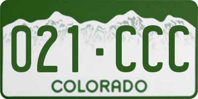 CO license plate 021CCC