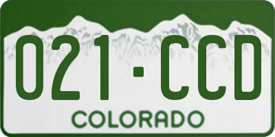 CO license plate 021CCD