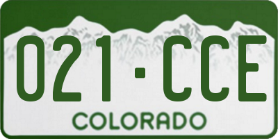 CO license plate 021CCE