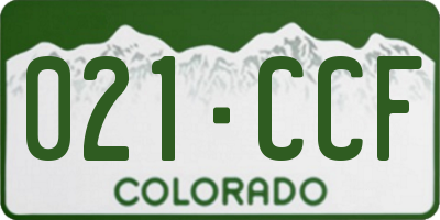 CO license plate 021CCF