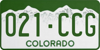 CO license plate 021CCG