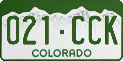 CO license plate 021CCK