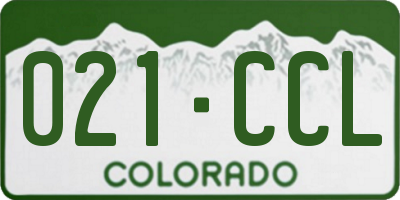 CO license plate 021CCL