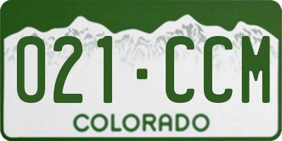 CO license plate 021CCM