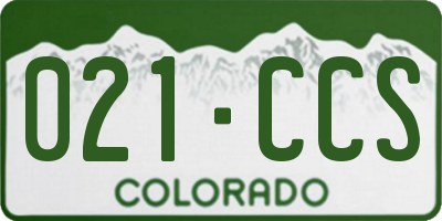 CO license plate 021CCS