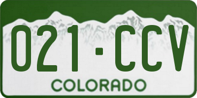 CO license plate 021CCV
