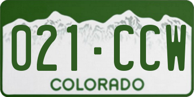 CO license plate 021CCW