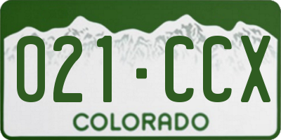 CO license plate 021CCX