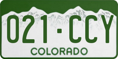 CO license plate 021CCY