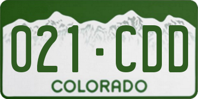 CO license plate 021CDD