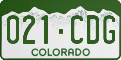 CO license plate 021CDG