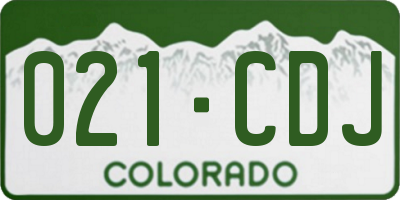 CO license plate 021CDJ