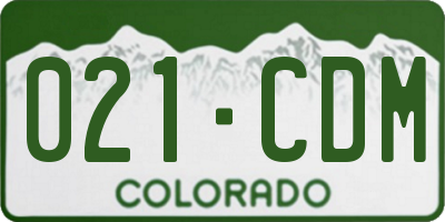 CO license plate 021CDM
