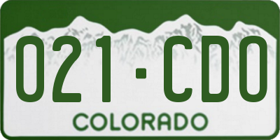 CO license plate 021CDO