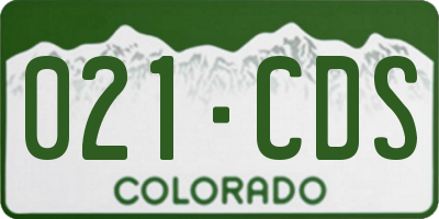 CO license plate 021CDS