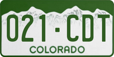 CO license plate 021CDT
